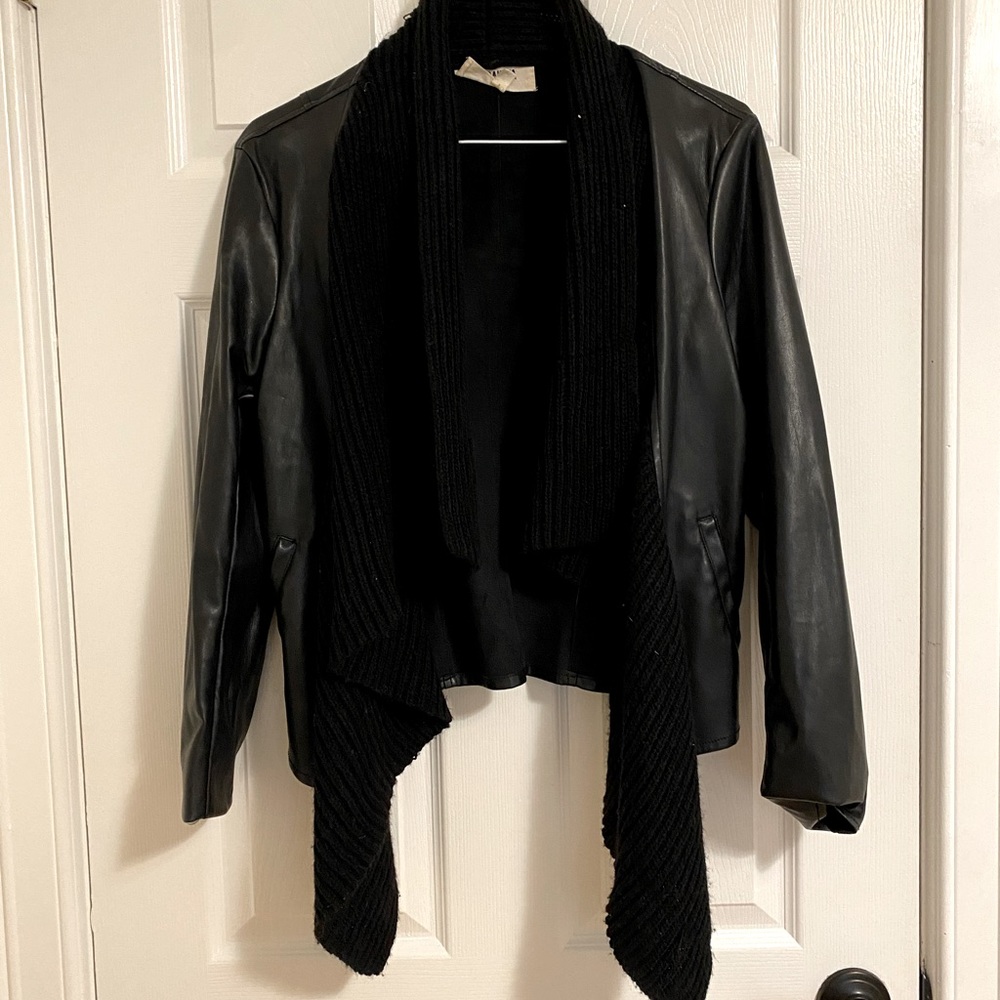 Faux Leather/Sweater Jacket